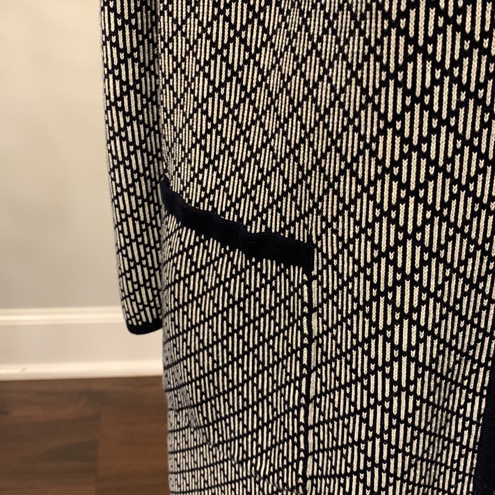 Talbots Navy Intarsia Open Front Long Sweater Siz… - image 5